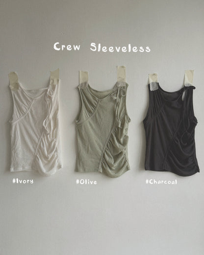 VT306 Crew Sleeveless - Ivory | Olive | Charcoal