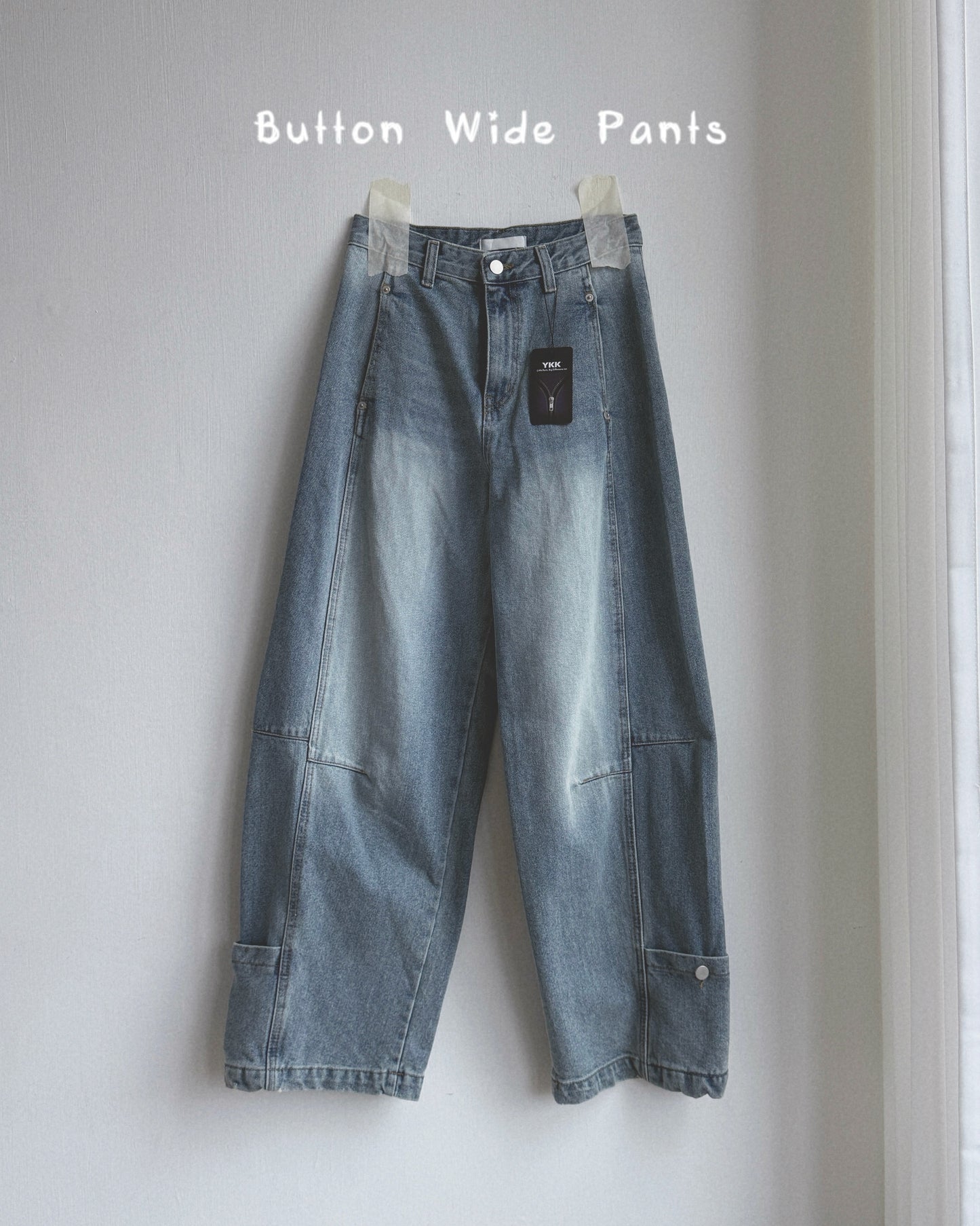 JN066 Button Wide Pants