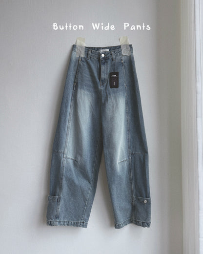 JN066 Button Wide Pants