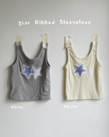 VT307 Star Ribbed Sleeveless - Gray | Butter