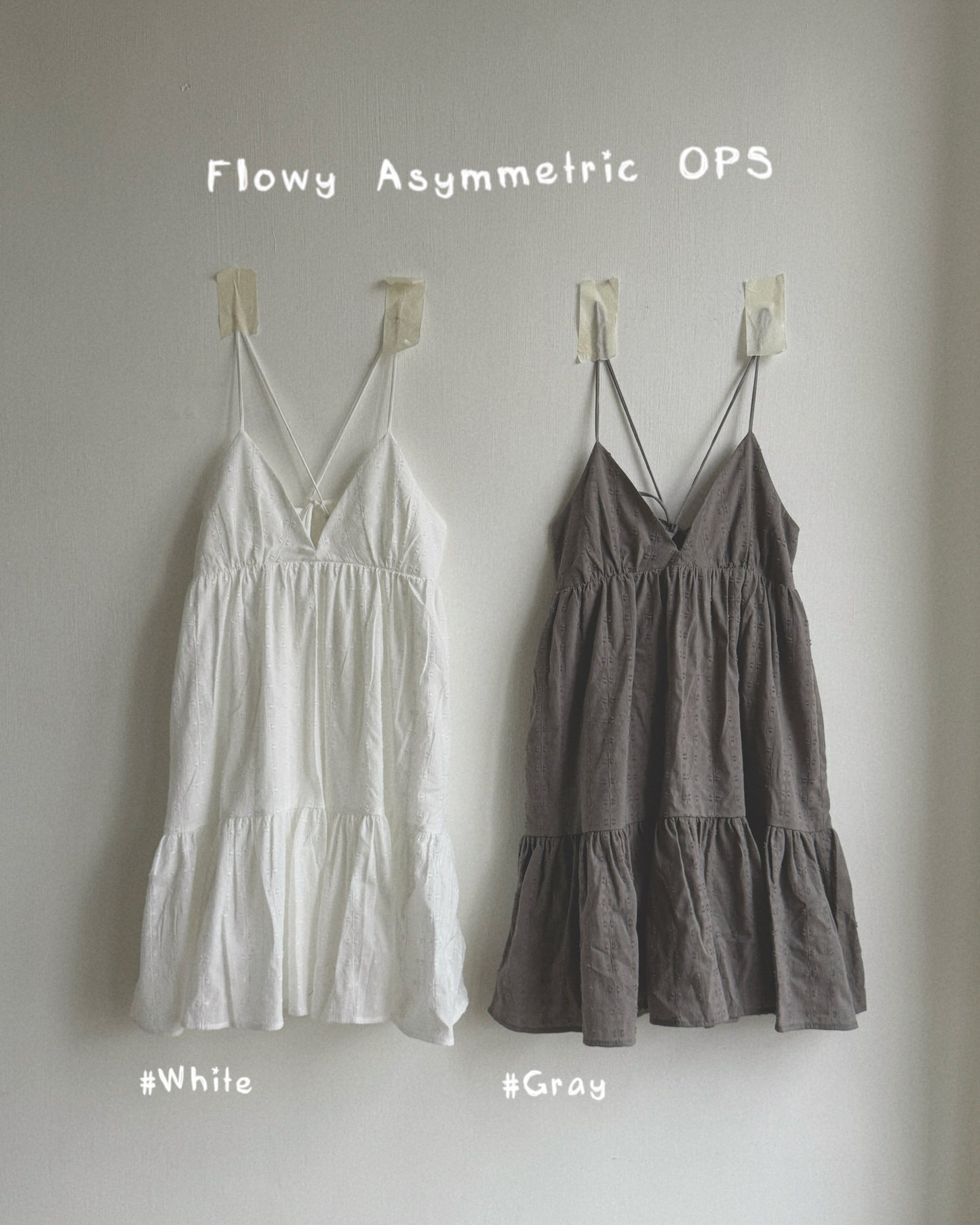 DS292 Flowy Asymmetric OPS - White | Gray