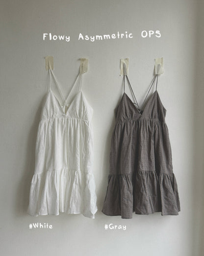 DS292 Flowy Asymmetric OPS - White | Gray