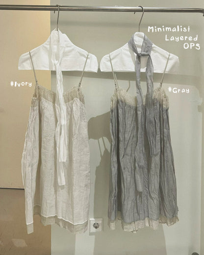 DS293 Minimalist Layered OPS - Ivory | Gray