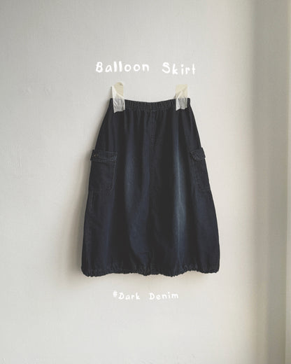 SK215 Balloon Skirt - Dark Denim