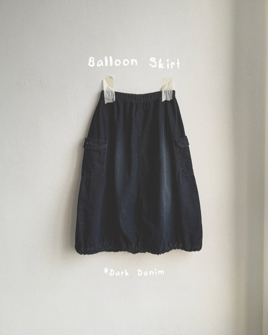 SK215 Balloon Skirt - Dark Denim