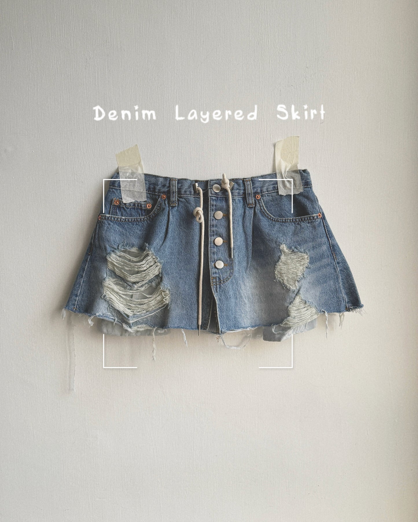 SK217 Denim Layered Skirt