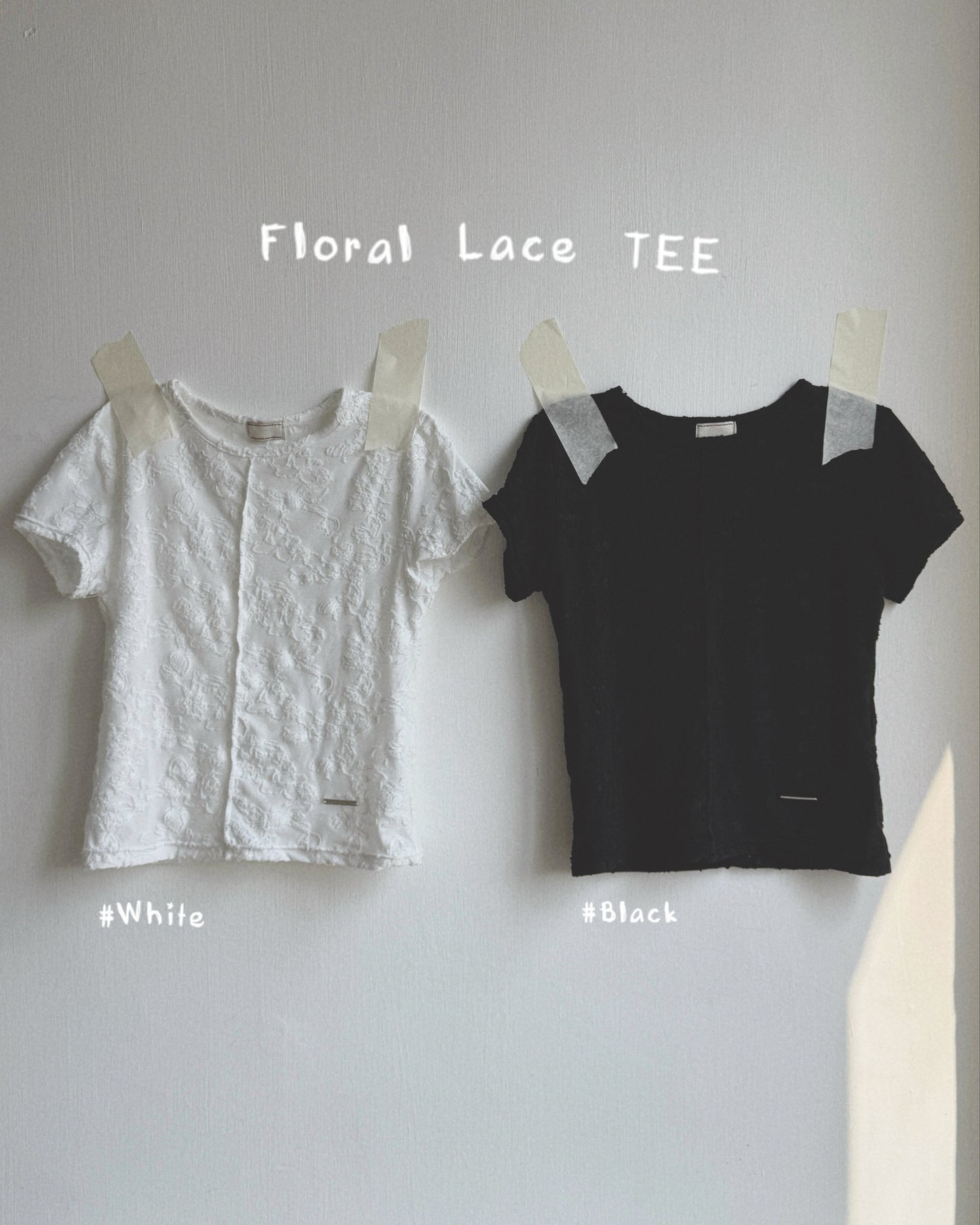TP579 Floral Lace TEE - White | Black