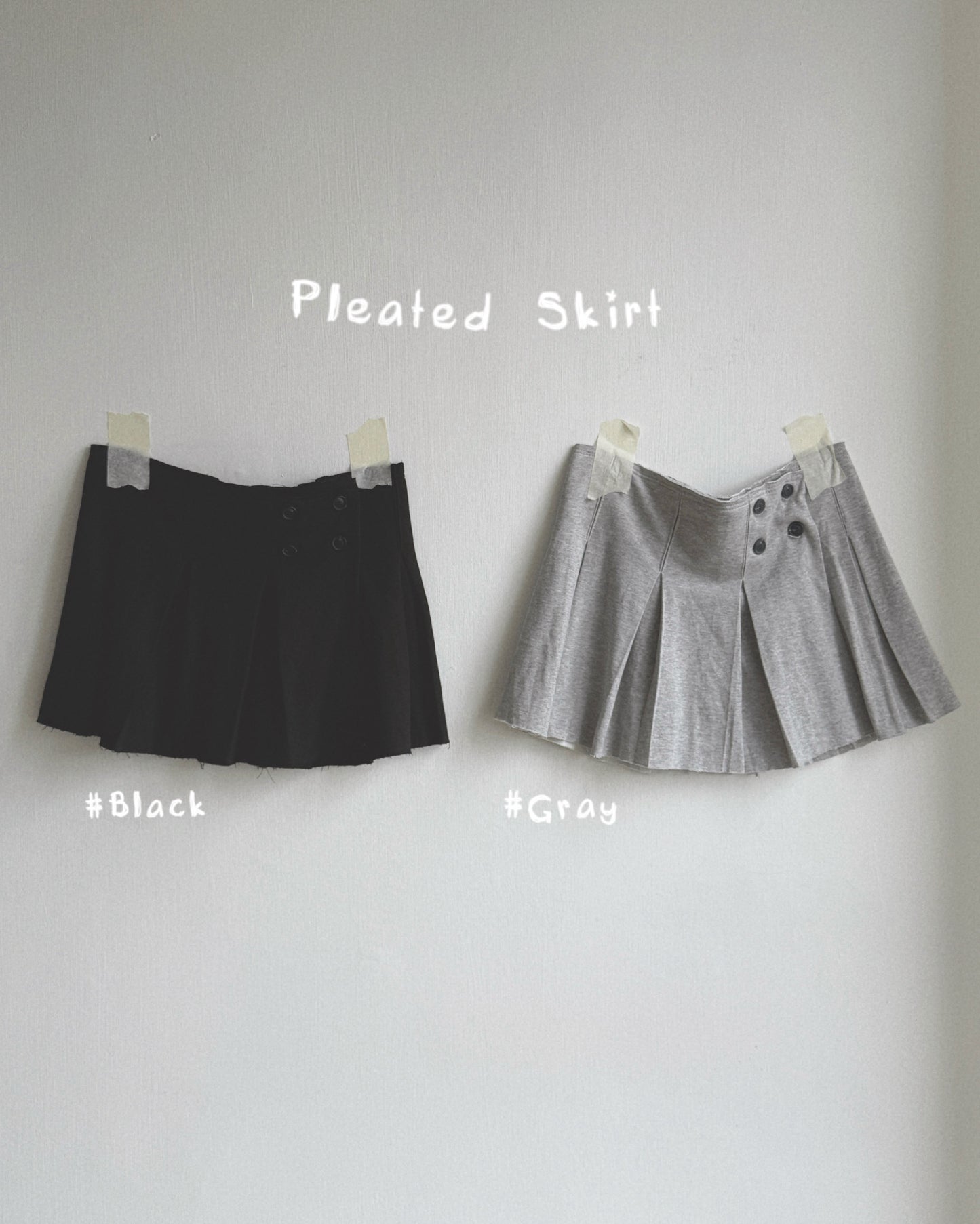 SK220 Pleated Skirt - Gray | Black