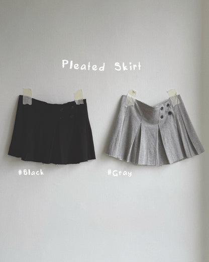 SK220 Pleated Skirt - Gray | Black