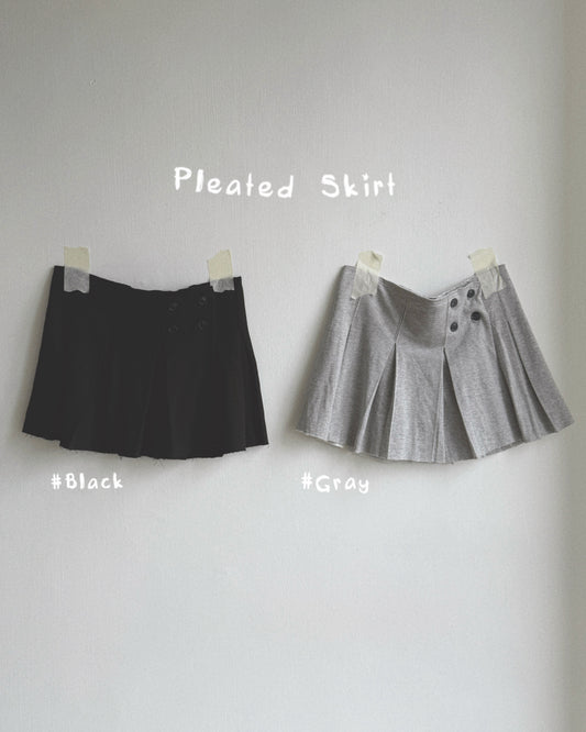 SK220 Pleated Skirt - Gray | Black
