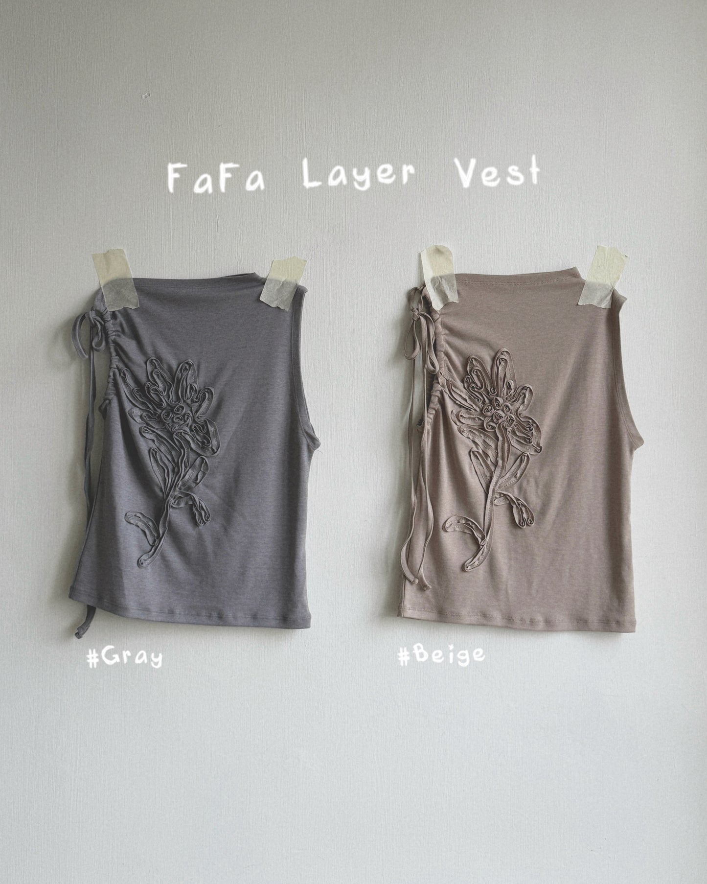 VT288 FaFa Layer Vest - White | Beige | Gray