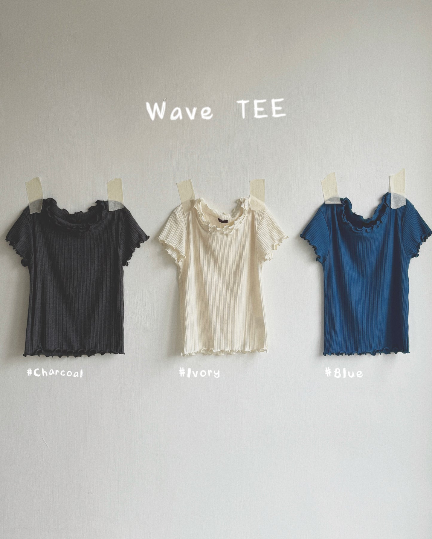 TP586 Wave TEE - Ivory | Blue | Charcoal