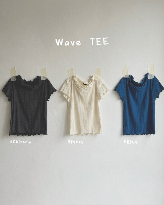 TP586 Wave TEE - Ivory | Blue | Charcoal