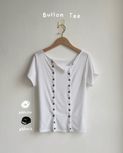 TP588 Button Tee - White | Black
