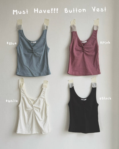 VT292 Must Have!!! Button Vest - Pink | Skyblue | Black | White