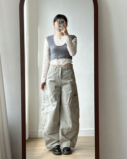 (~3/11🛎️新品優惠) TP626 Floral Sheer Knit Top - Ivory