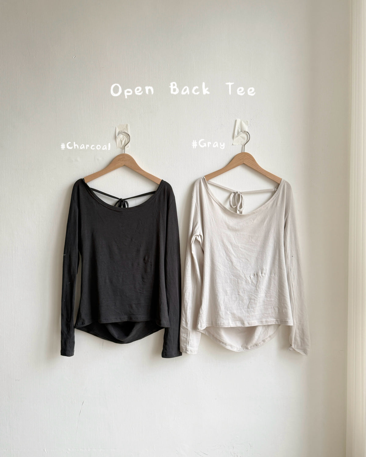 (~3/11🛎️新品優惠) TP625 Open Back Tee - White | Gray | Charcoal