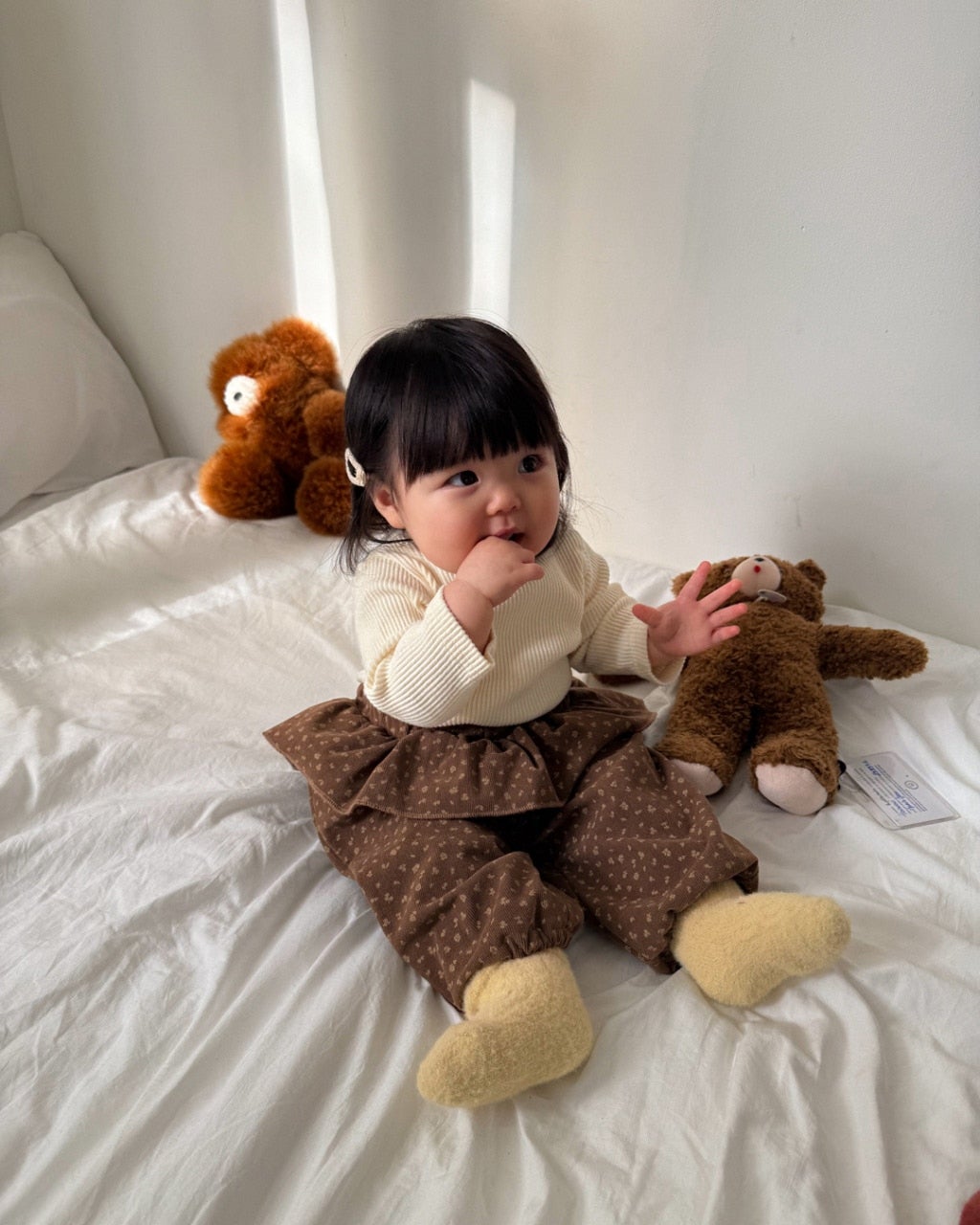 🍪KIDS 羅紋半高領上衣 - Ivory | Mustard |Mocha | Red | Charcoal