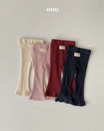 🍪KIDS 羅紋彈性長褲 Ivory | Pink | Wine | Navy