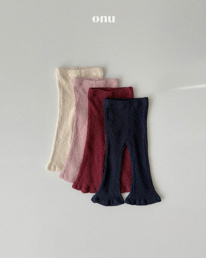 🍪KIDS 羅紋彈性長褲 Ivory | Pink | Wine | Navy