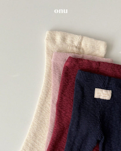 🍪KIDS 羅紋彈性長褲 Ivory | Pink | Wine | Navy