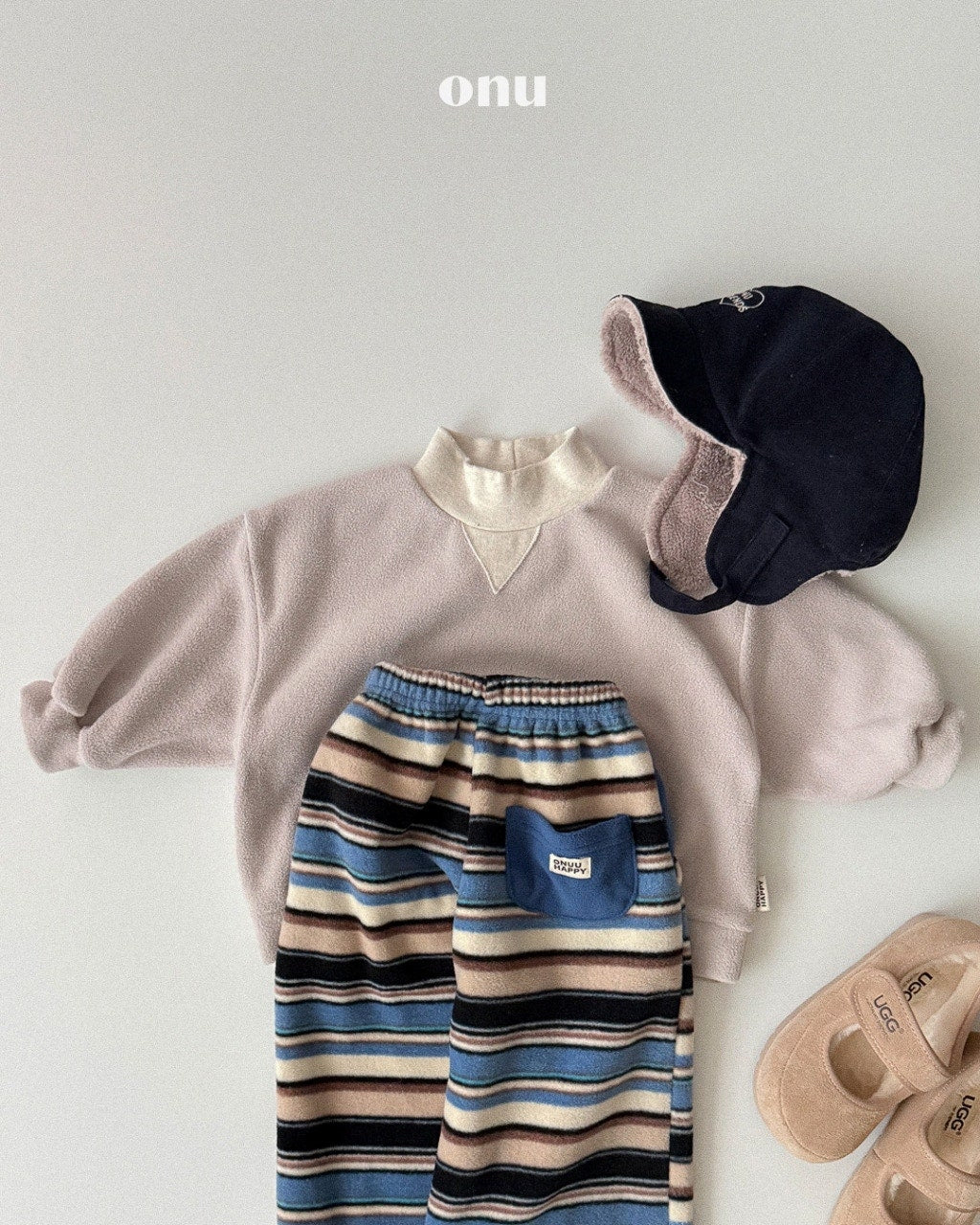 🍪KIDS 三角領衛衣 - Gray | Brown