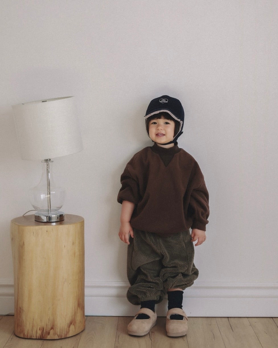 🍪KIDS 三角領衛衣 - Gray | Brown