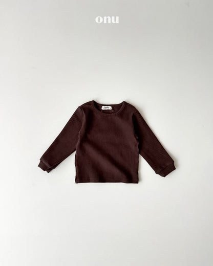 🍪KIDS 蜜桃絨羅紋上衣-  Ivory | Gray | Brown