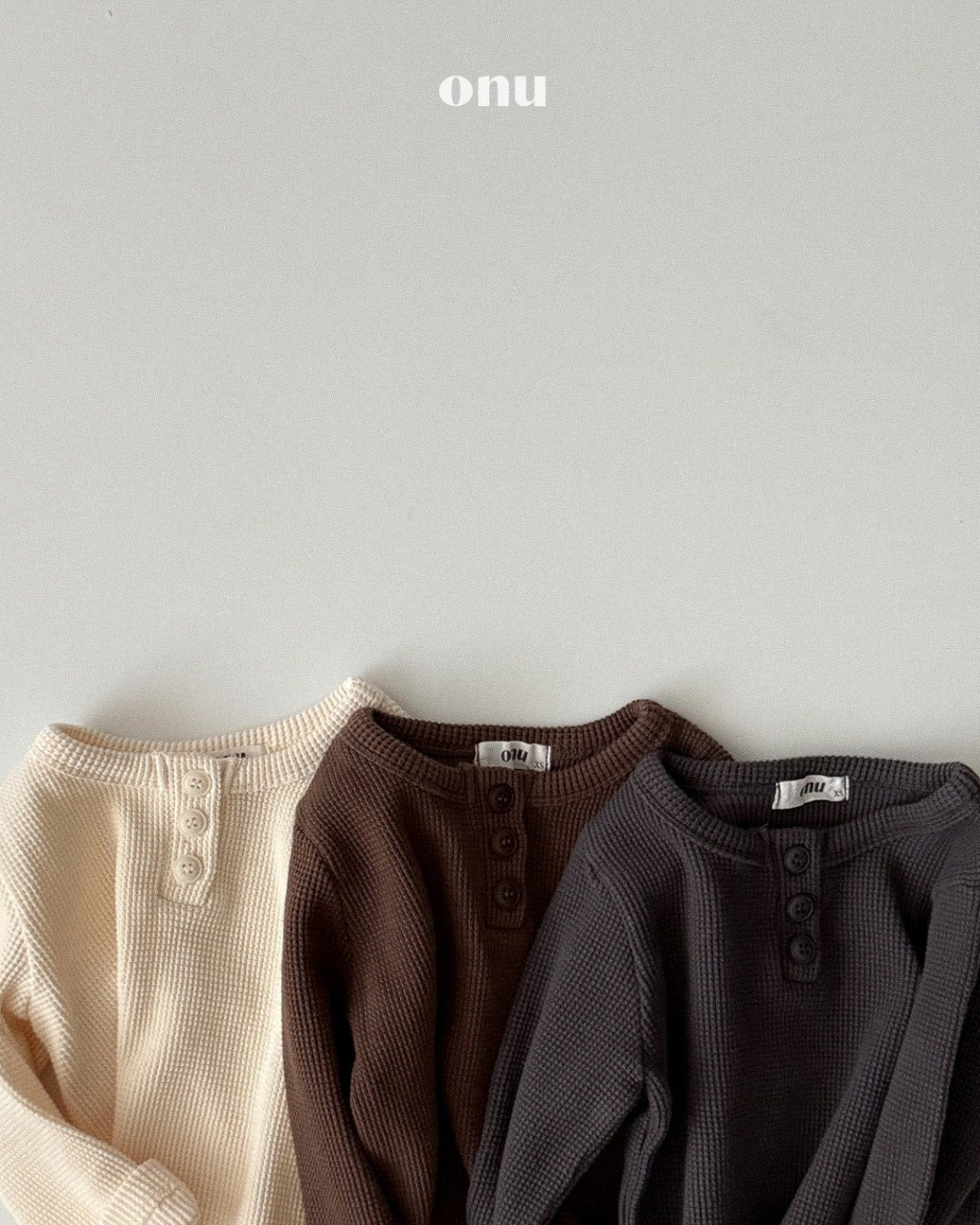 🍪KIDS 可頌格紋排扣上衣 - Cream | Charcoal | Brown