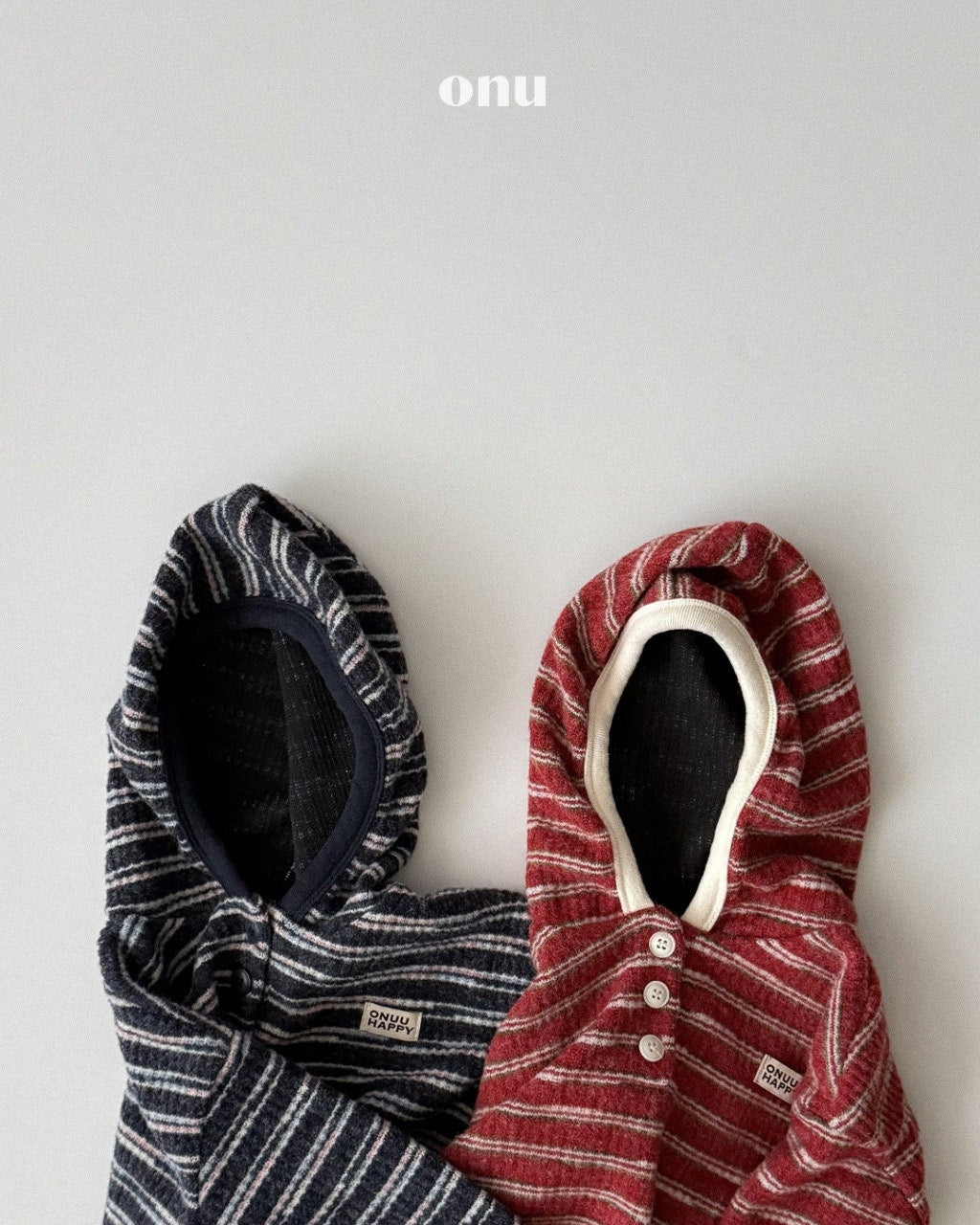 🍪KIDS 間條連帽衛衣 - Red | Navy