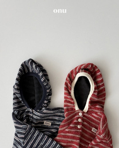 🍪KIDS 間條連帽衛衣 - Red | Navy