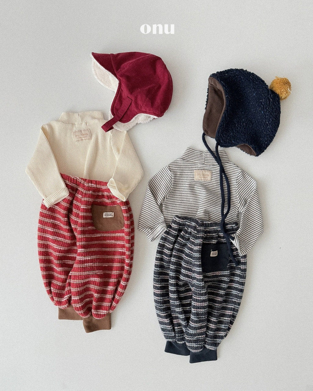 🍪KIDS  間條蓬蓬長褲 - Red | Navy