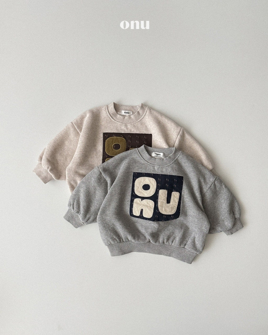 🍪KIDS 貼布衛衣 - Oatmeal | Gray