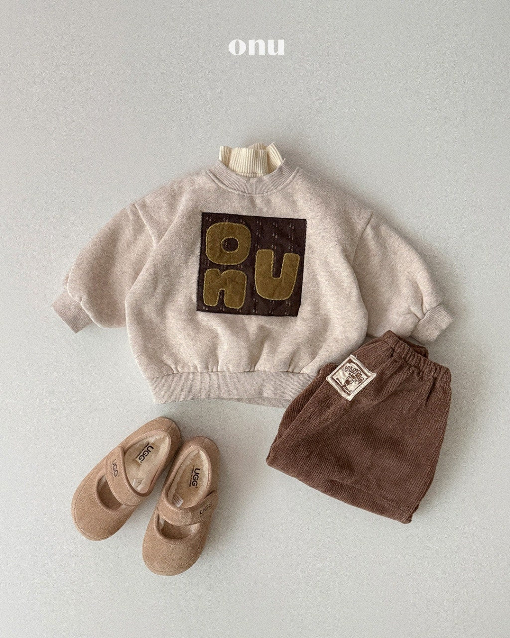 🍪KIDS 貼布衛衣 - Oatmeal | Gray