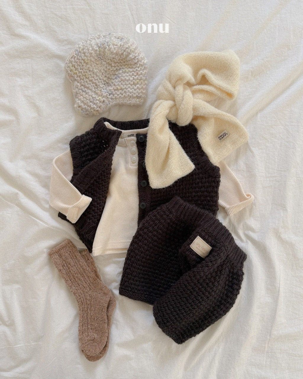 🍪KIDS 保暖圍巾 - Sky Blue | Ivory | Brown