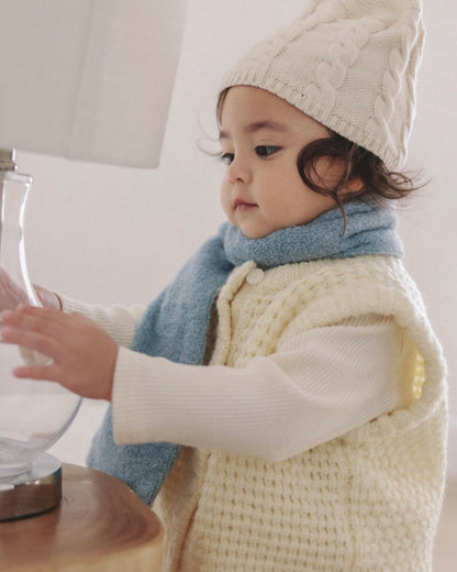 🍪KIDS 厚實針織背心 - Ivory | Charcoal