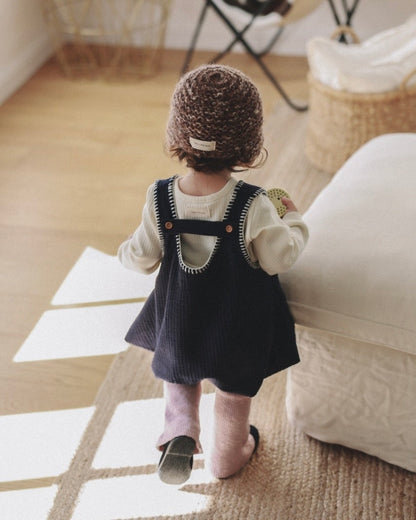 🍪KIDS 氣球洋裝 - Ivory | Navy