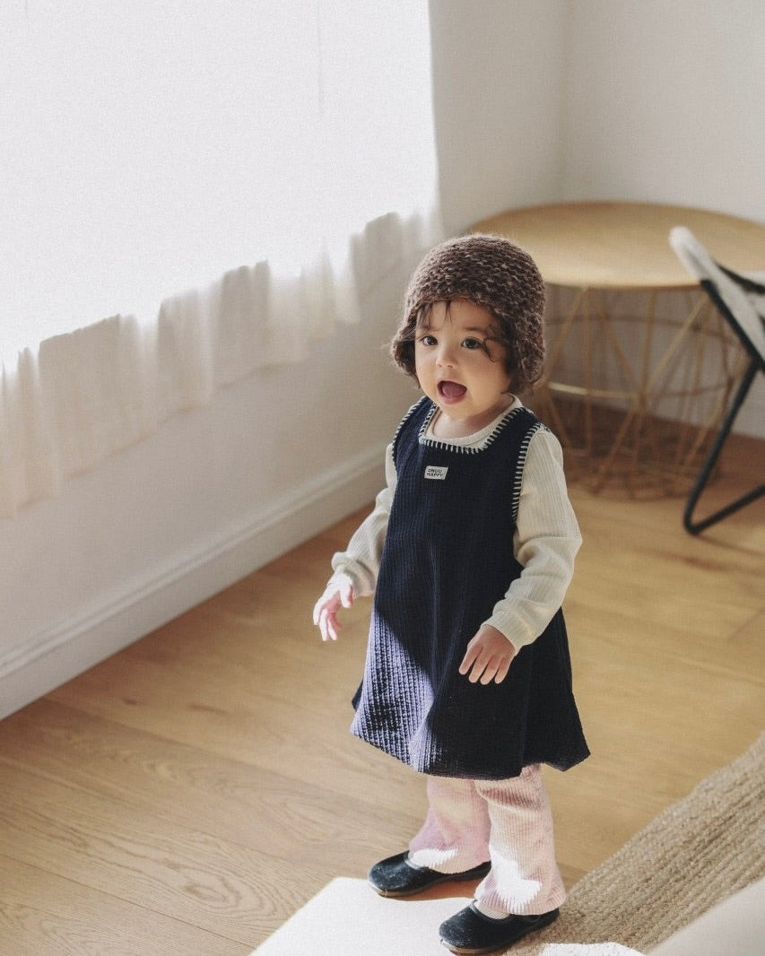 🍪KIDS 氣球洋裝 - Ivory | Navy