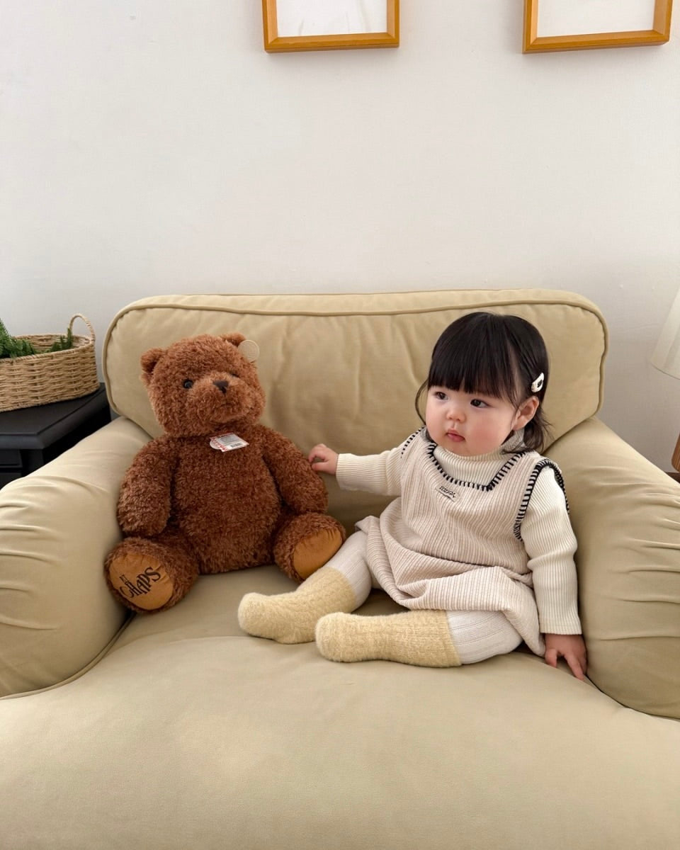 🍪KIDS 氣球洋裝 - Ivory | Navy