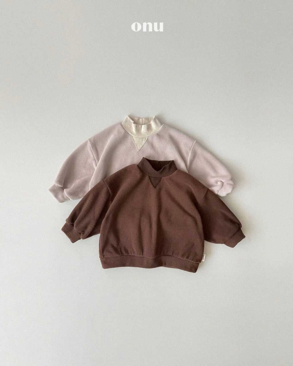 🍪KIDS 三角領衛衣 - Gray | Brown