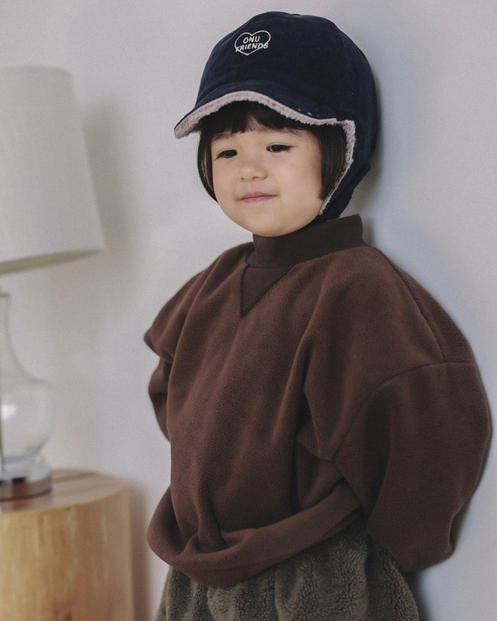 🍪KIDS 三角領衛衣 - Gray | Brown