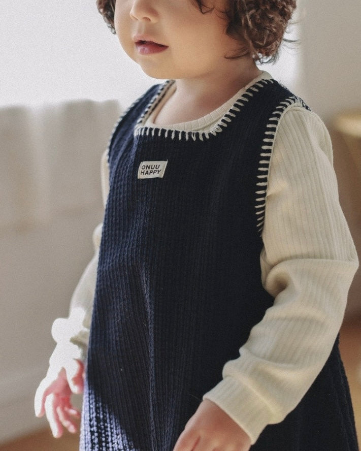 🍪KIDS 蜜桃絨羅紋上衣-  Ivory | Gray | Brown