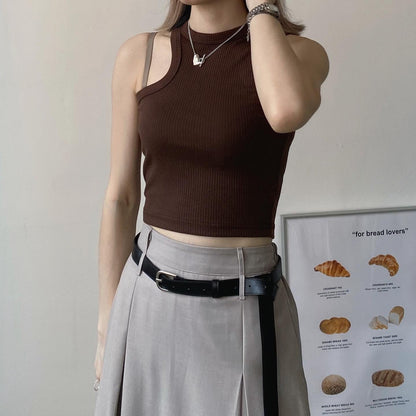 現貨 VT144 Unbal Lip Sleeveless - Pink | Brown |